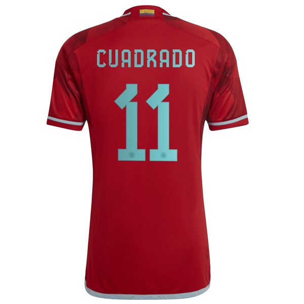 Juan Cuadrado Colombia National Team adidas 2022/23 Away Replica Player Jersey - Red - Image 3