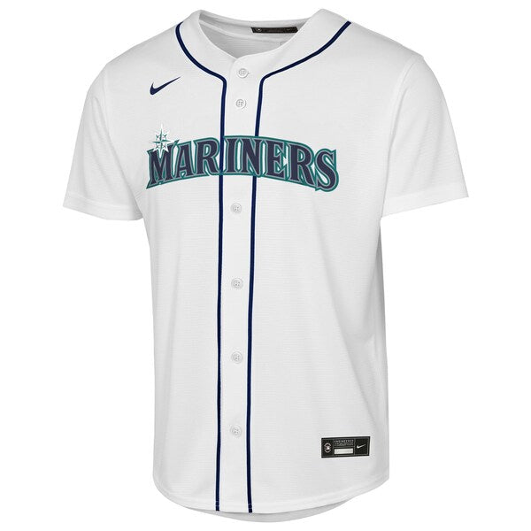 Youth Seattle Mariners Nike White Home Replica Jersey - Image 3
