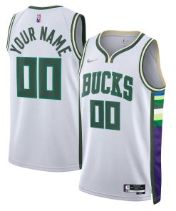 Milwaukee Bucks Nike 2021/22 Swingman Custom Jersey - City Edition - White
