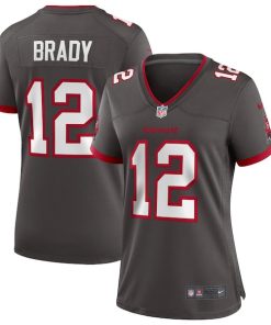 Tom Brady Tampa Bay Buccaneers Nike Women's Alternate Game Jersey - Pewter/Red