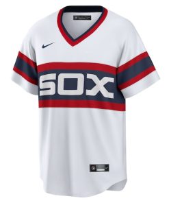 Alternative view of Carlton Fisk Chicago White Sox Nike Home Cooperstown Collection Team Player Jersey - White