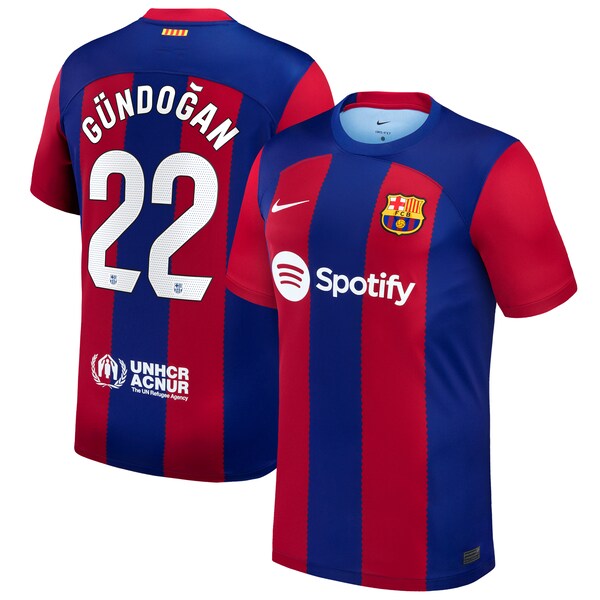 Ilkay G¨¹ndogan Barcelona Nike 2023/24 Home Stadium Replica Player Jersey - Royal/Aqua/White - Image 8