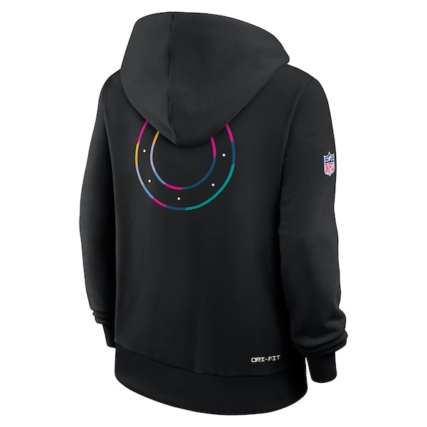 Indianapolis Colts Nike Women's 2025 NFL Crucial Catch Sideline Standard Issue Dri-FIT Hoodie - Black - Image 3