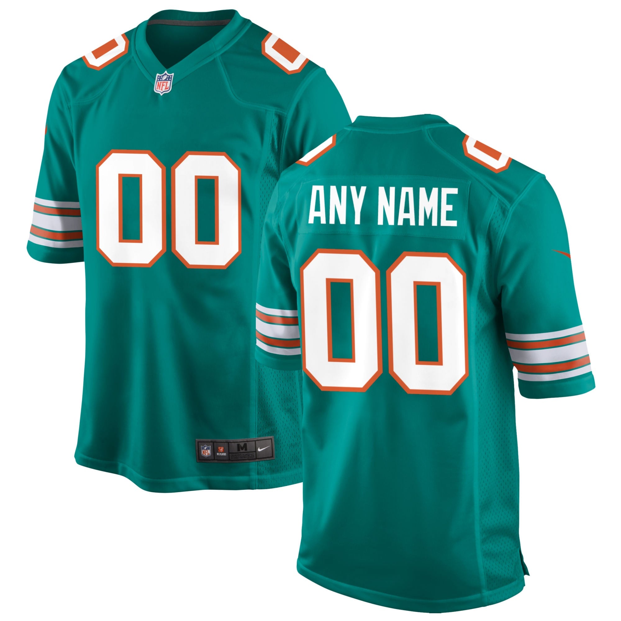 Miami Dolphins Nike Alternate Custom Game Jersey - White/Aqua - Image 5