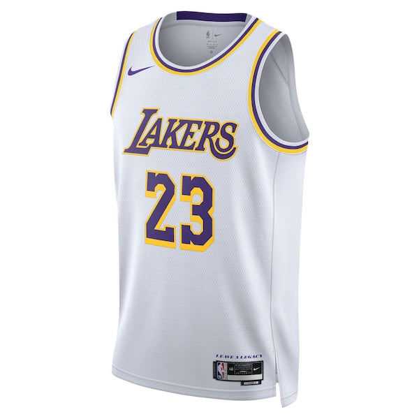 LeBron James Los Angeles Lakers Nike Unisex Swingman Jersey - Association Edition - White/Gold - Image 3