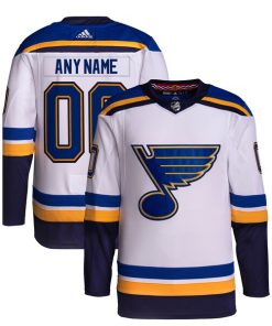 St. Louis Blues adidas  Away  Primegreen Authentic Custom Jersey - White