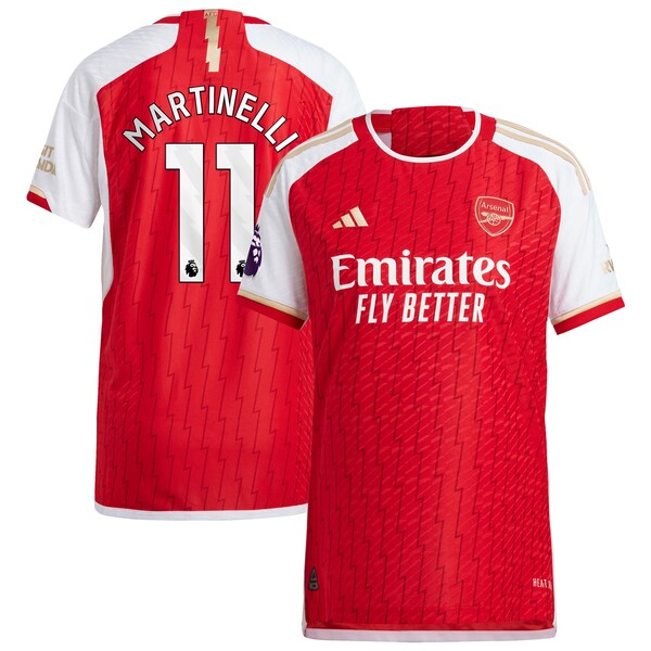 Gabriel Martinelli Arsenal adidas 2023/24 Home Authentic Player Jersey - Red/Yellow - Image 2