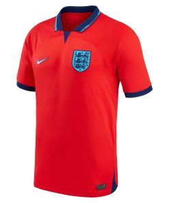 Alternative view of Custom England National Team Nike 2022/23 Away Authentic Blank Jersey - Red