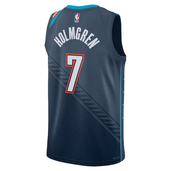 Chet Holmgren Oklahoma City Thunder Nike Unisex 2025/26 Swingman Jersey - Navy - City Edition - Image 3