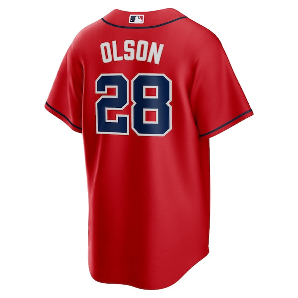 Matt Olson Atlanta Braves Nike Alternate Replica Player Jersey - Red/Navy/White - Image 2