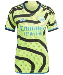 Alternative view of Emile Smith Rowe Arsenal adidas Women's 2023/24 Away Replica Player Jersey - Yellow/Green/Red