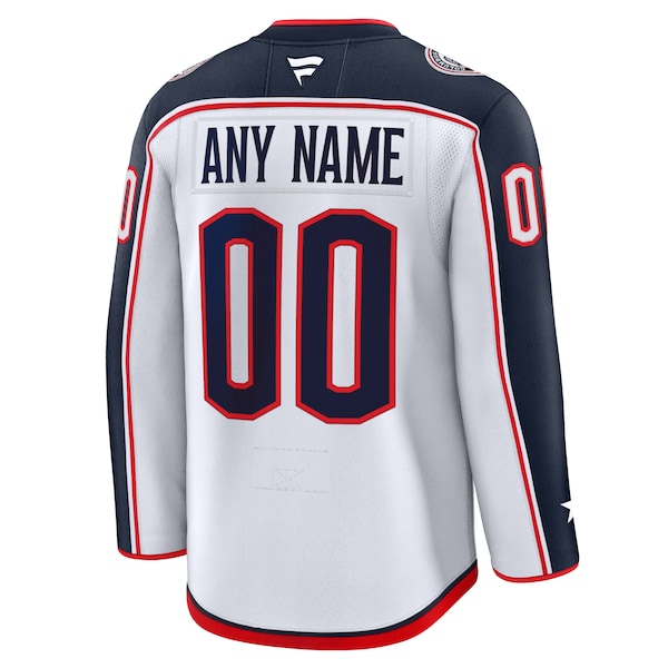 Columbus Blue Jackets Away Premium Custom Jersey - White/Navy - Image 5