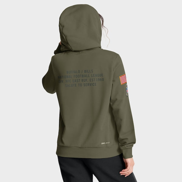 Buffalo Bills Nike Women's 2025 Salute to Service Sideline Standard Issue Dri-FIT Hoodie - Olive - Image 2