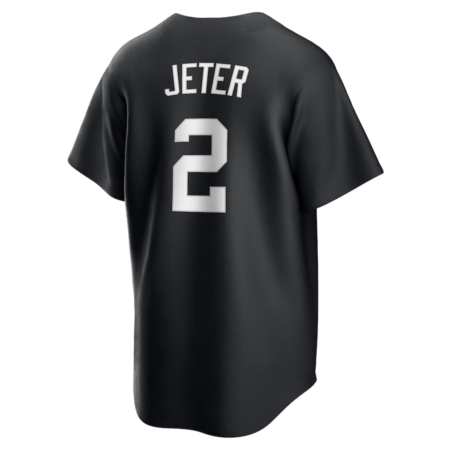 Men's New York Yankees Derek Jeter Nike Black Official Replica Player Jersey - Image 2
