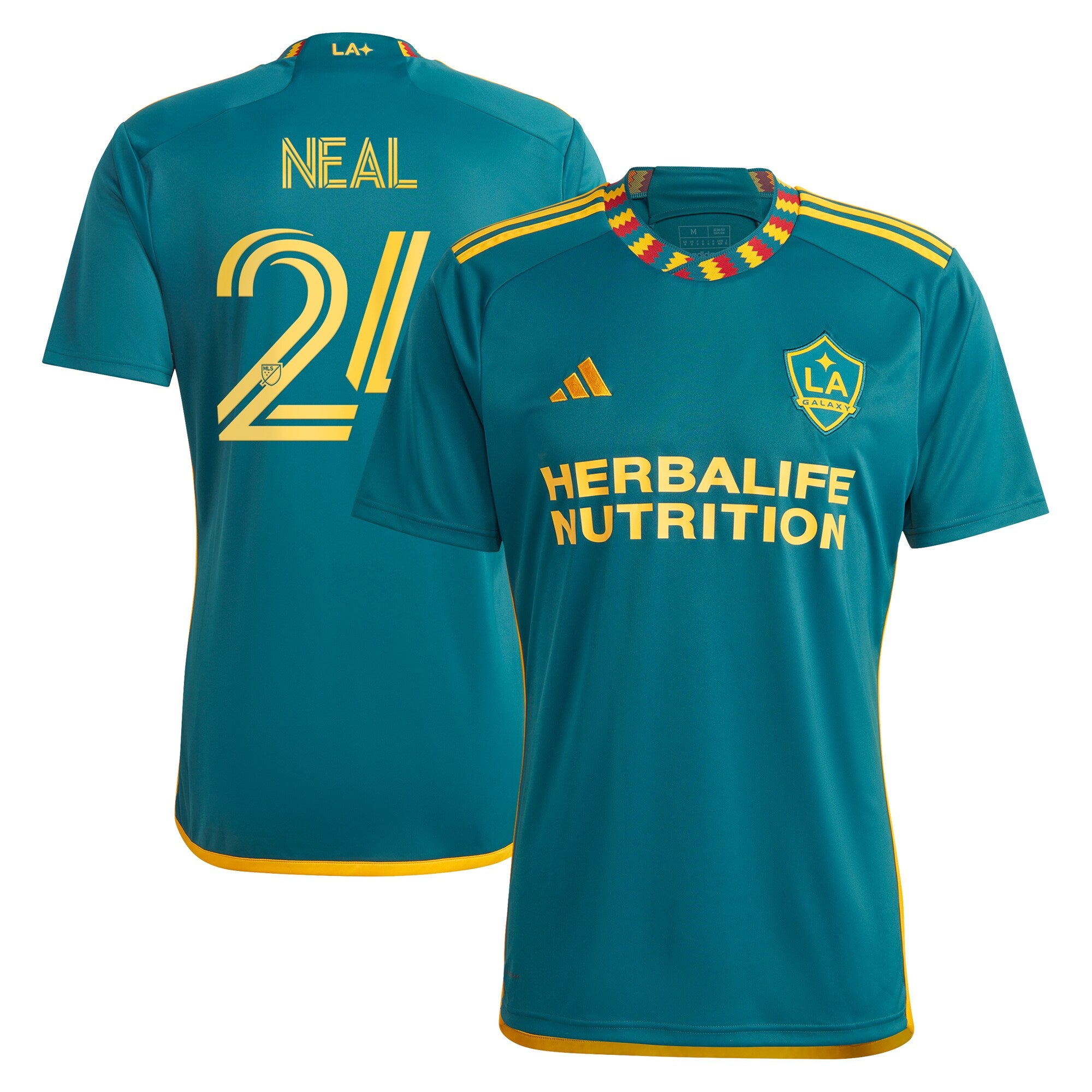 Jalen Neal LA Galaxy adidas 2024 Angeleno Kit Replica Player Jersey - White/Green - Image 5