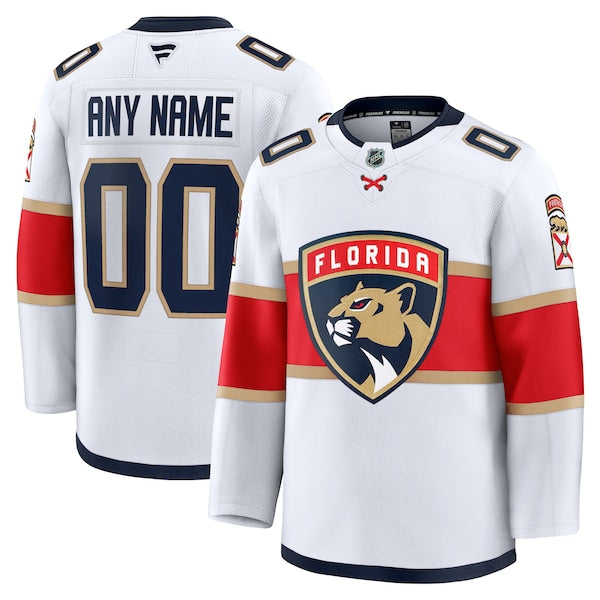 Florida Panthers Away Premium Custom Jersey - White/Red