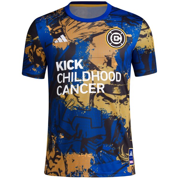 Chicago Fire adidas 2024 MLS Works Kick Childhood Cancer x Marvel Pre-Match Top - Royal - Image 2