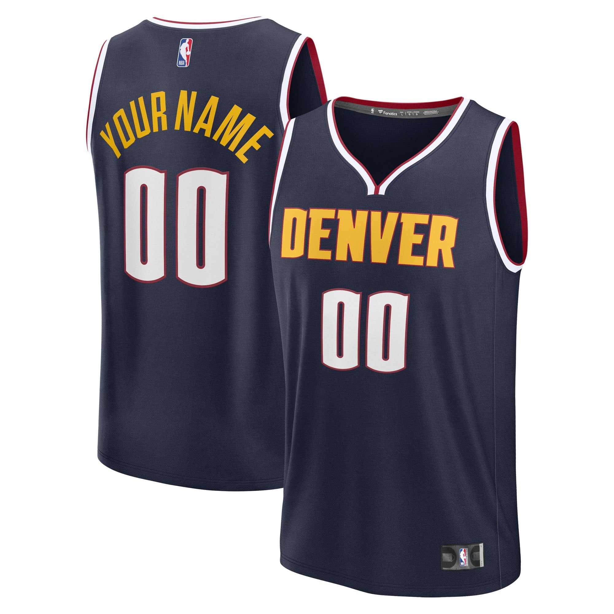 Denver Nuggets Youth Fast Break Custom Replica Jersey - Blue - Statement Edition/Navy - Image 5