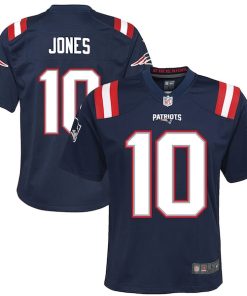Mac Jones New England Patriots Nike Youth Game Jersey - Navy/Red/White