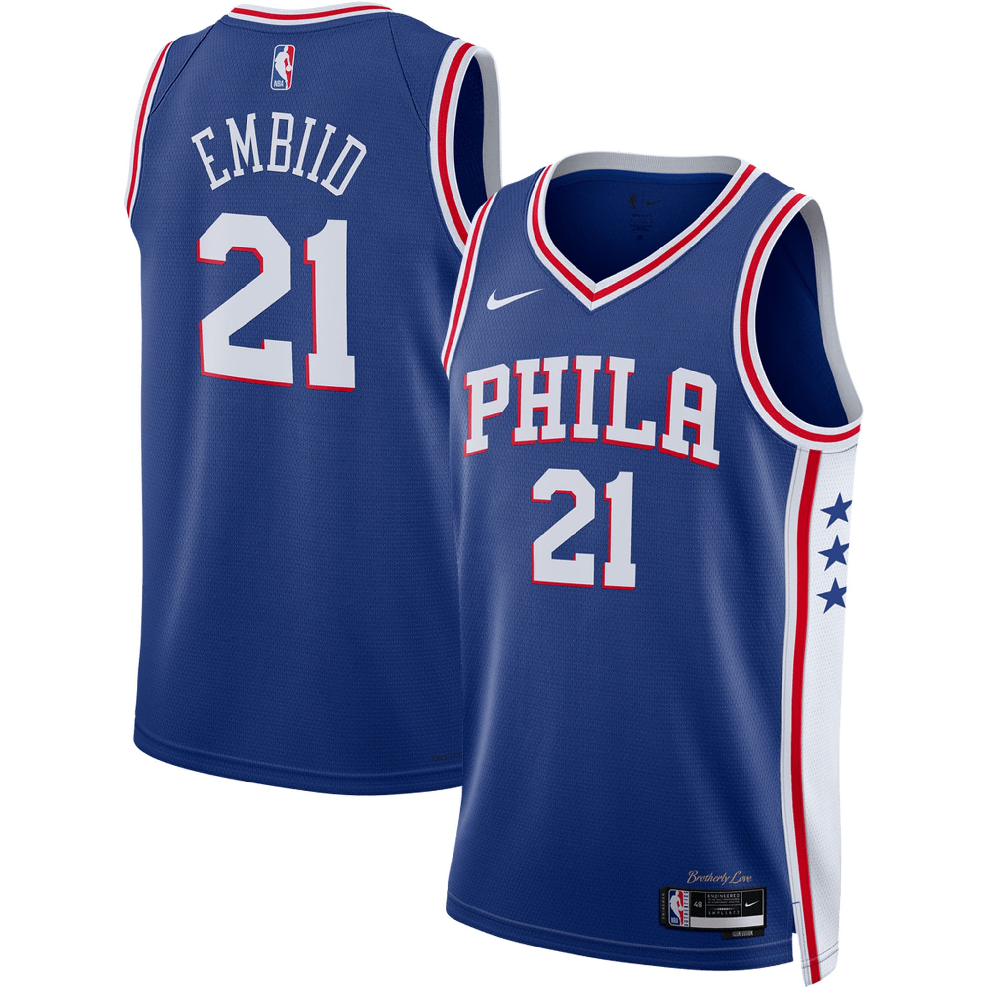 Joel Embiid Philadelphia 76ers Nike Unisex Swingman Jersey - Association Edition - White/Royal - Image 5