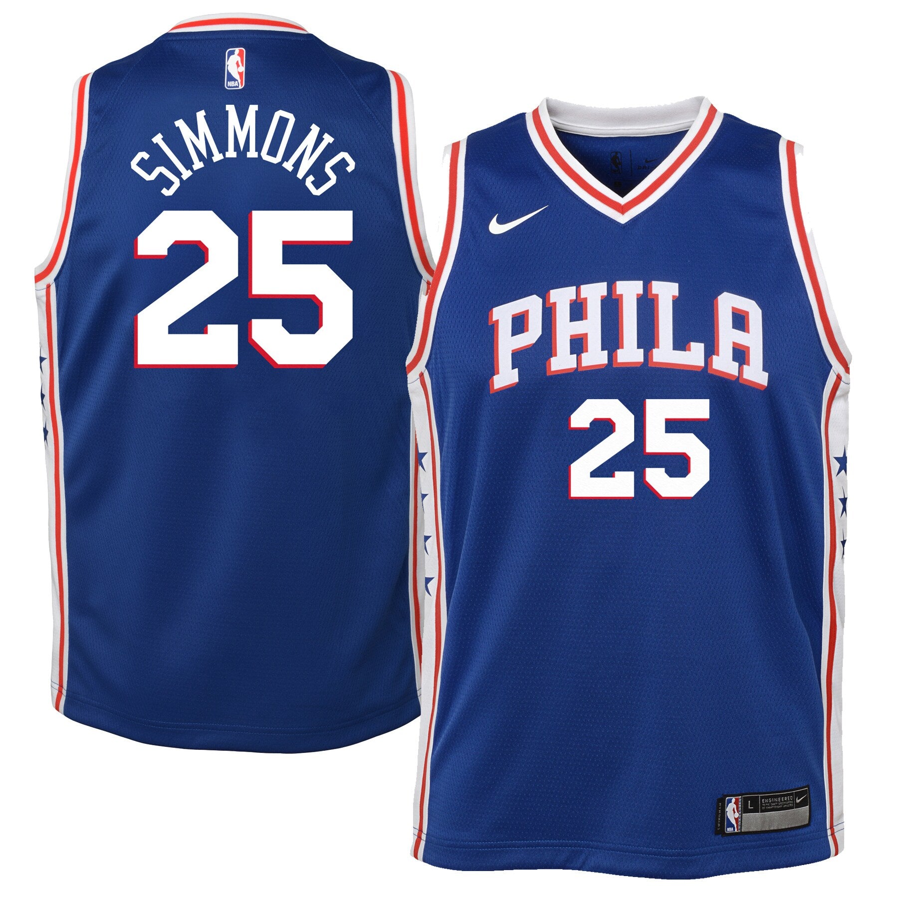 Ben Simmons Philadelphia 76ers Nike Youth Swingman Jersey - White/Royal - Image 5