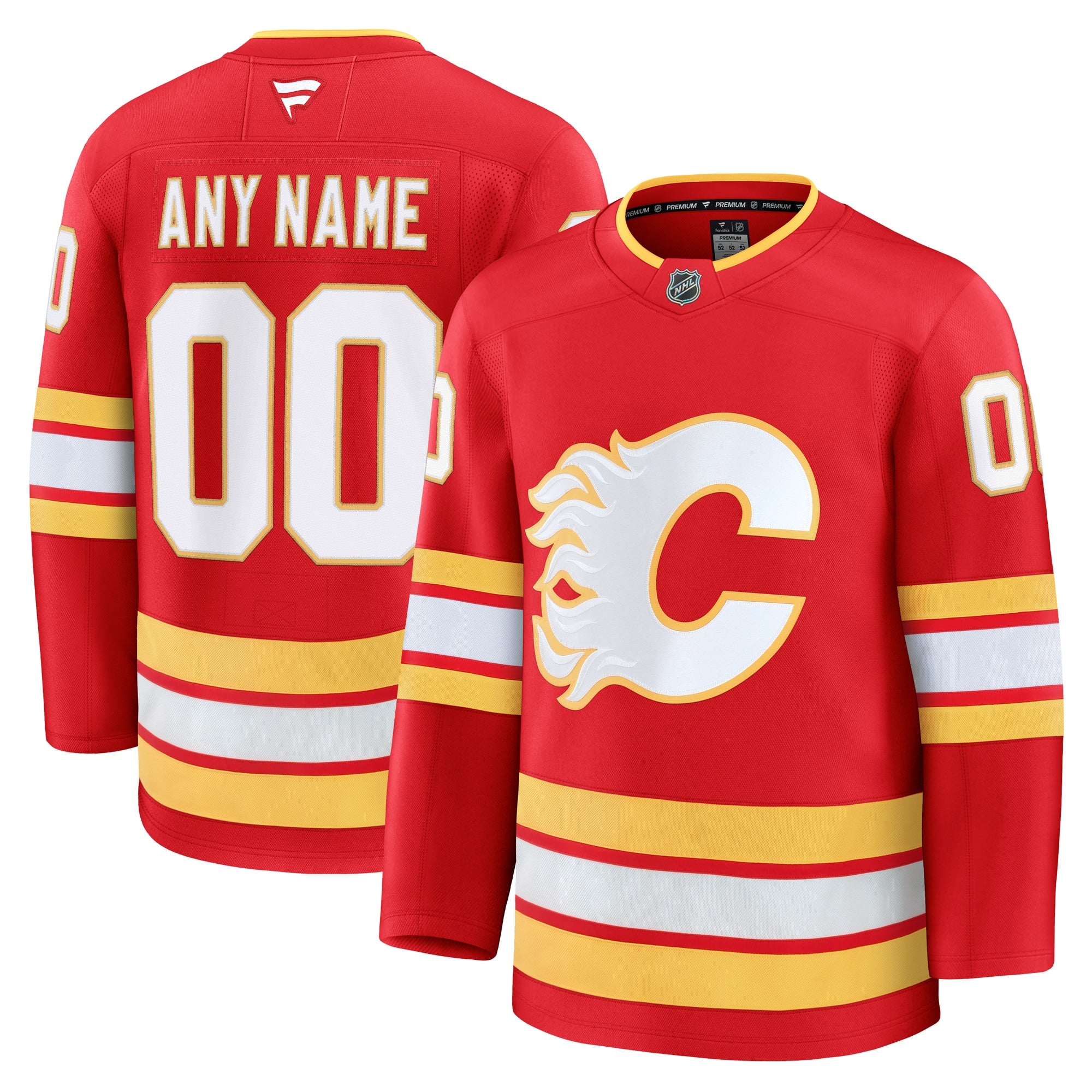 Calgary Flames Away Premium Custom Jersey - White/Red/Black - Image 8