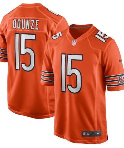 Alternative view of Rome Odunze Chicago Bears Nike Alternate Game Jersey -  Orange/White