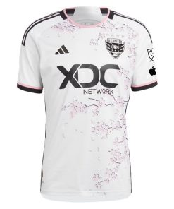 Alternative view of D.C. United adidas 2024 The Cherry Blossom Kit Authentic Custom Jersey - White