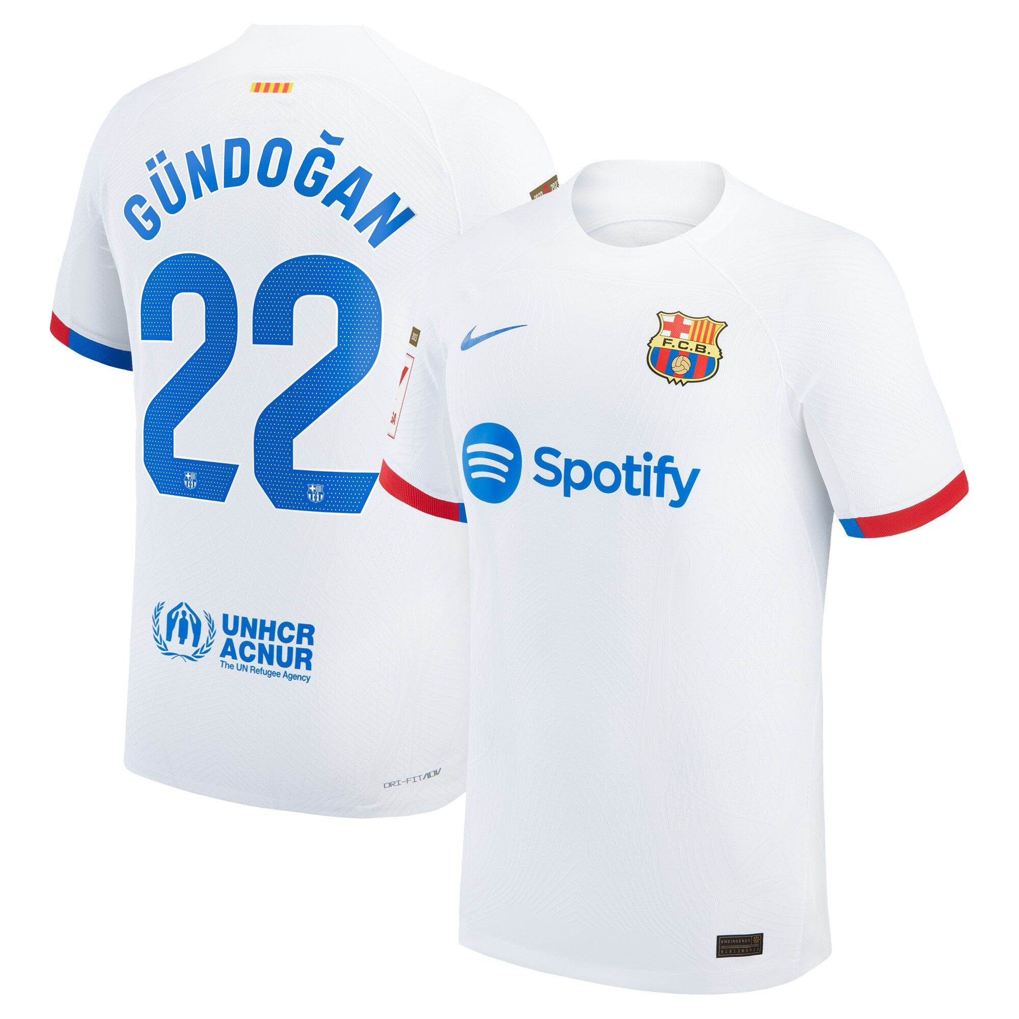 Ilkay G¨¹ndogan Barcelona Nike 2023/24 Home Match Authentic Player Jersey - Royal/Aqua/White - Image 6