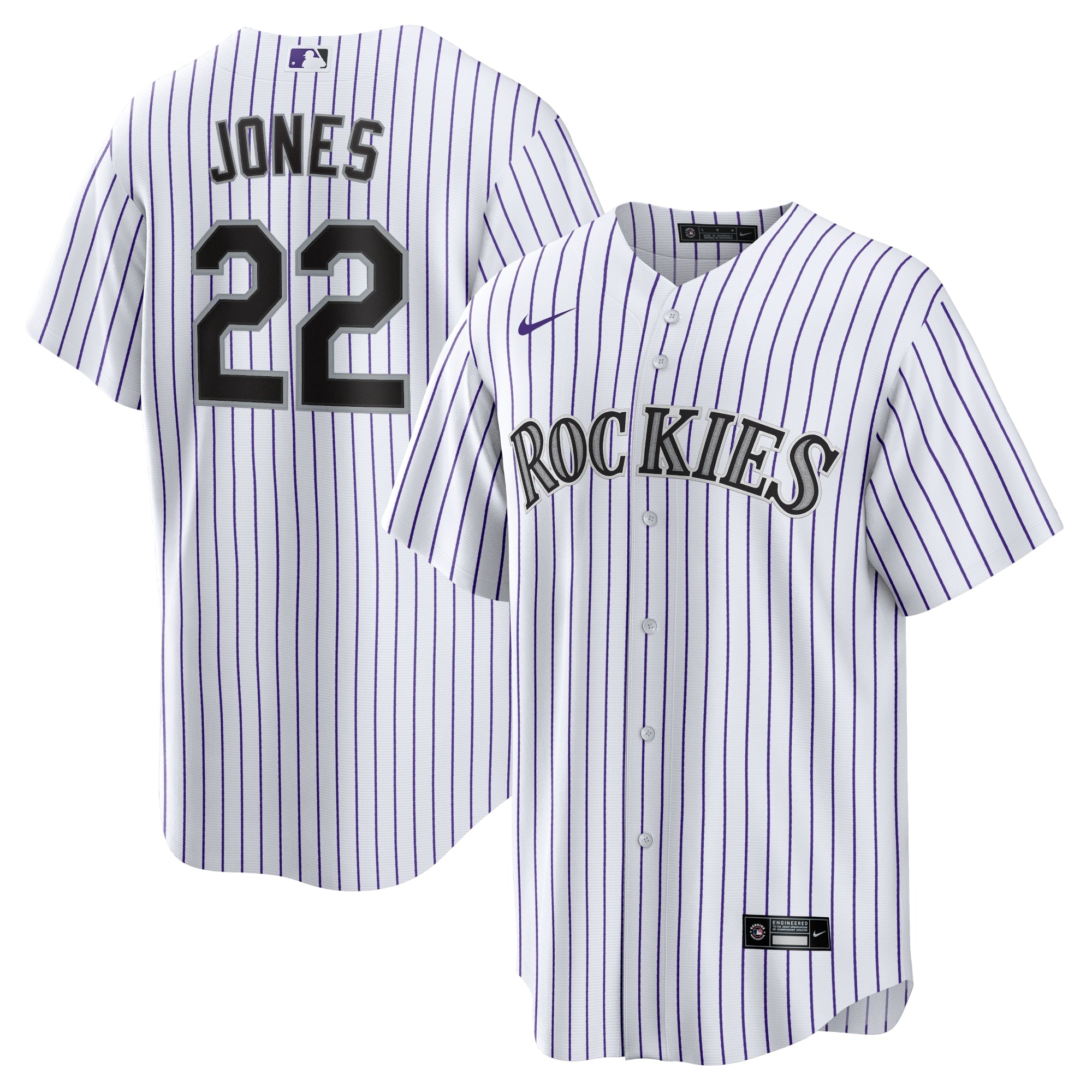 Nolan Jones Colorado Rockies Nike Alternate Replica Jersey - Purple/White - Image 5