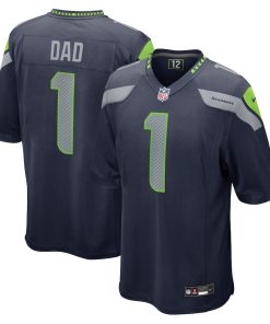 Number 1 Dad Seattle Seahawks Nike Game Jersey - College Navy
