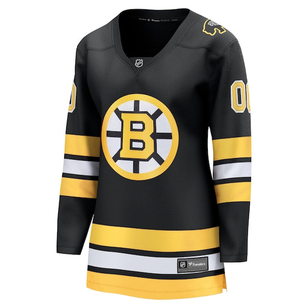 Boston Bruins Women's Home Breakaway Custom Jersey - Black - Image 2