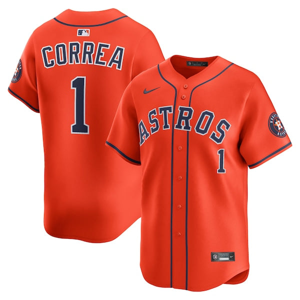 Carlos Correa Houston Astros Nike Alternate Limited Player Jersey - Orange/White - Image 2