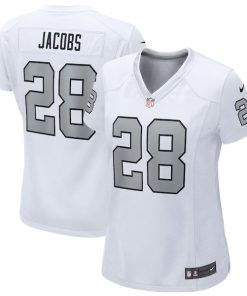 Alternative view of Josh Jacobs Las Vegas Raiders Nike Women's Alternate Game Player Jersey - White/Black