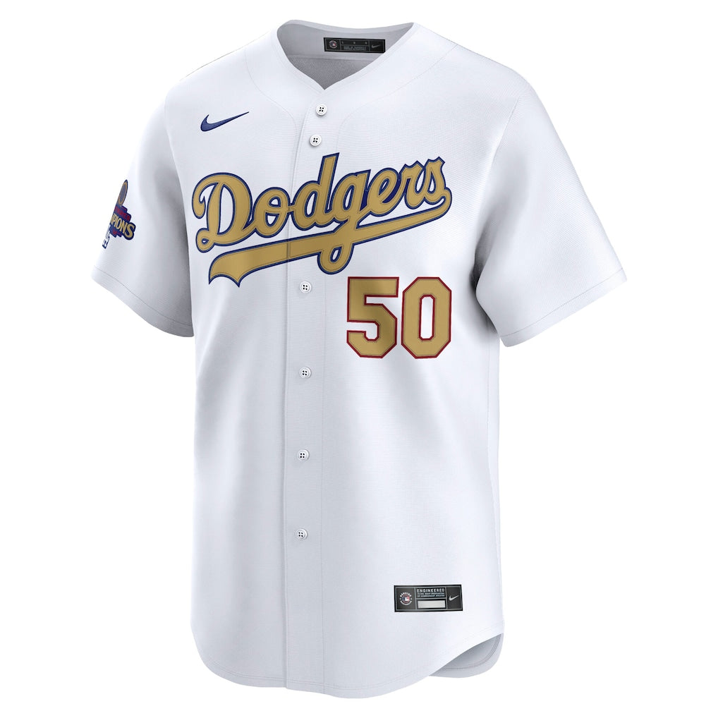 Mookie Betts Los Angeles Dodgers Nike 2025 Gold Collection Limited Jersey ยจC White - Image 2