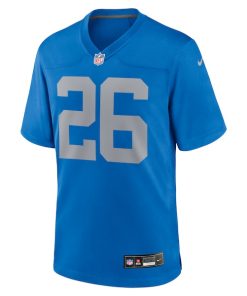 Alternative view of Jahmyr Gibbs Detroit Lions Nike Alternate Game Jersey -  Blue