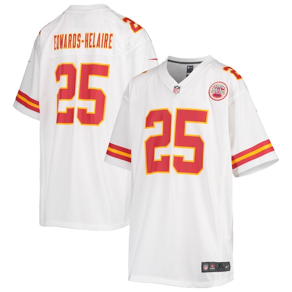 Clyde Edwards-Helaire Kansas City Chiefs Nike Youth Game Jersey - White/Red - Image 2