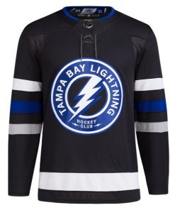 Alternative view of Tampa Bay Lightning adidas Alternate Primegreen Authentic Jersey - Black