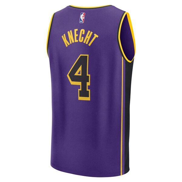 Dalton Knecht Los Angeles Lakers Fast Break Replica Player Jersey - Statement Edition - Purple - Image 3