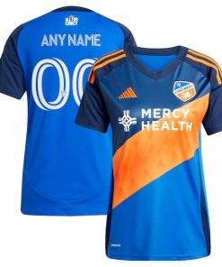 FC Cincinnati adidas Women's 2025 Orange and Blue Legacy Kit Replica Custom Jersey - Blue