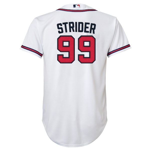 Spencer Strider Atlanta Braves Nike Youth Home Replica Player Jersey - White - Image 3