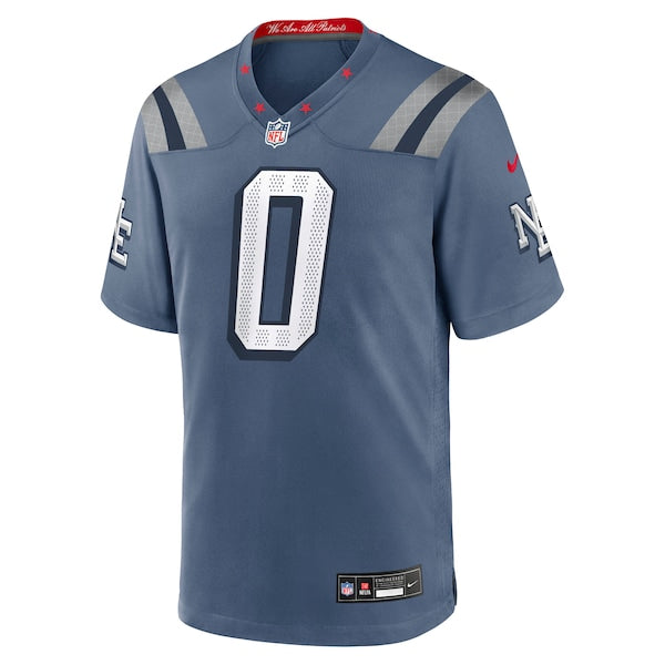 Christian Gonzalez New England Patriots Nike 2025 Rivalries Collection Game Jersey - Storm Blue - Image 2