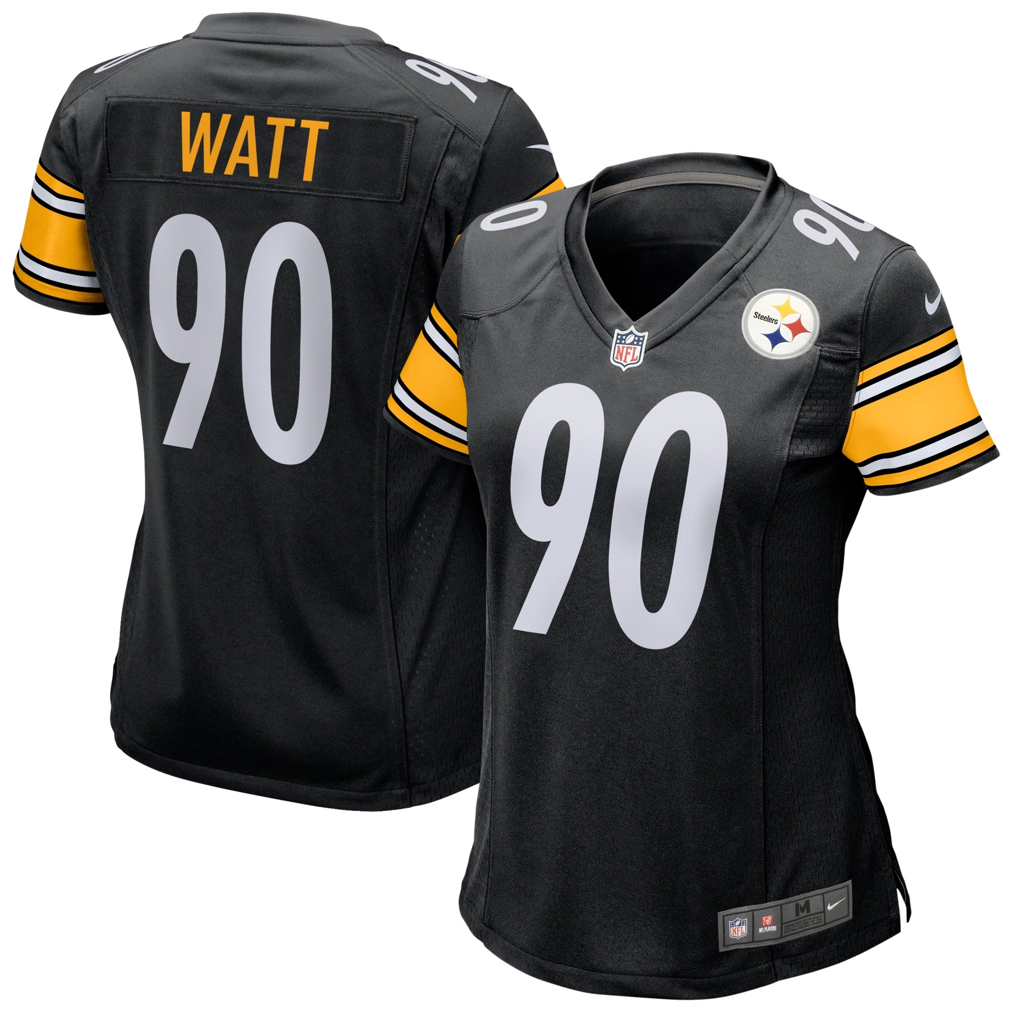 Women's Pittsburgh Steelers T.J. Watt Nike White Player Jersey - Black/Gold - Image 5
