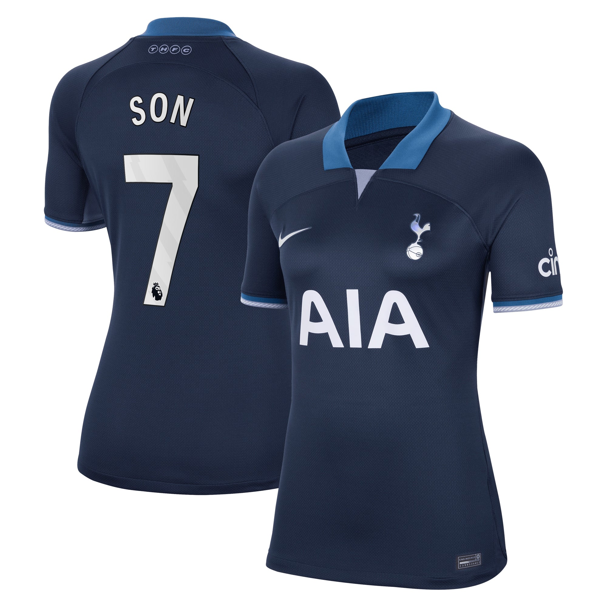 Son Heung-min Tottenham Hotspur Nike Women's Home 2023/24 Replica Player Jersey - White/Navy/Tan - Image 8