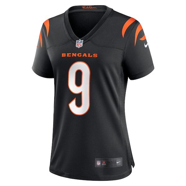 Joe Burrow Cincinnati Bengals Women's Nike Player Game Jersey - Black/Orange - Image 3