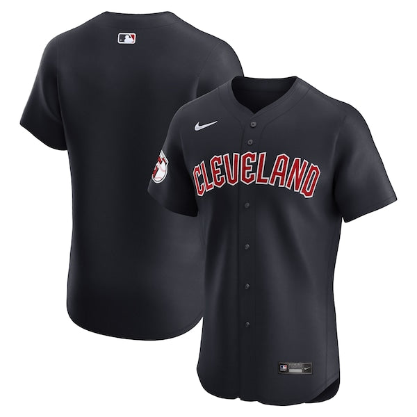 Cleveland Guardians Nike Alternate Vapor Premier Elite Patch Jersey - Navy - Image 2