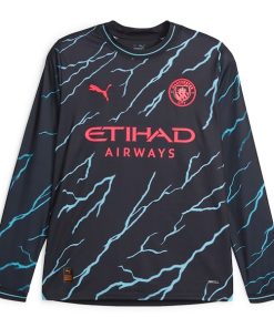 Alternative view of Phil Foden Manchester City Puma 2023/24 Third Replica Long Sleeve Player Jersey - Navy