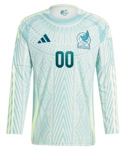 Alternative view of Mexico National Team adidas 2024 Away Replica Custom Long Sleeve Jersey - Green