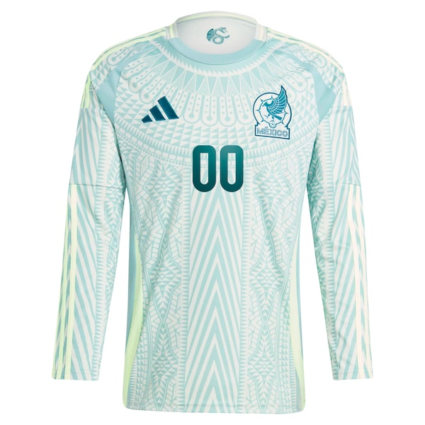 Mexico National Team adidas 2024 Away Replica Custom Long Sleeve Jersey - Green - Image 2
