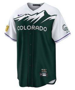 Alternative view of Colorado Rockies Nike 2022 City Connect Replica Team Jersey - Green